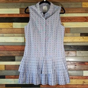 Prose & Poetry ticking strip swiss dot shift dress